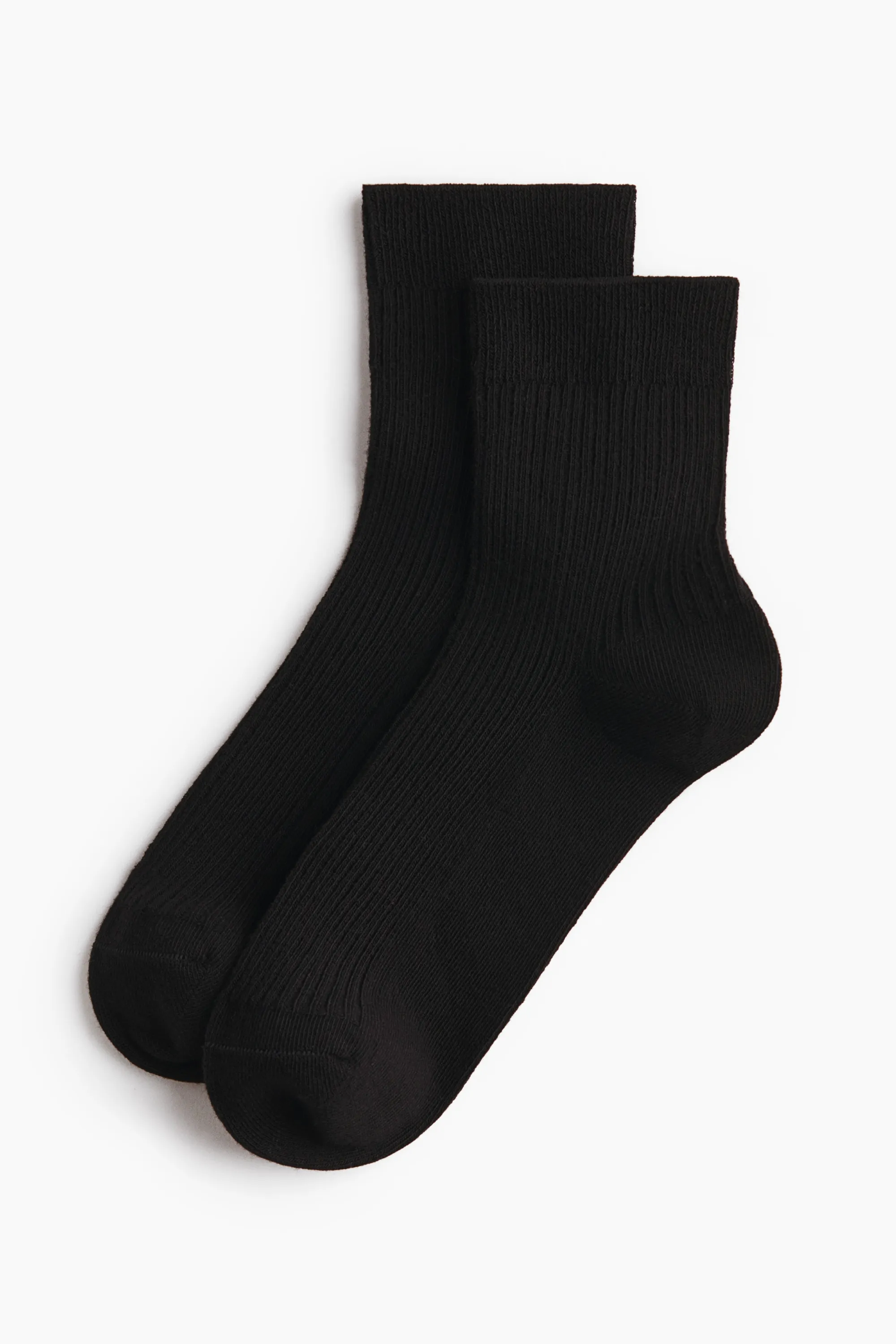 Lot de 5 paires de socquettes en maille côtelée - Noir