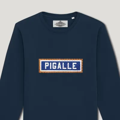 SWEAT-SHIRT COTON BIO BRODÉ - PIGALLE - NAVY — photo 2