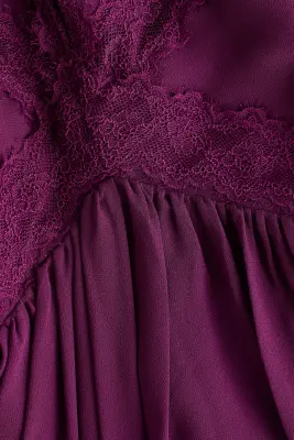 Robe en mousseline avec dentelle - Violet prune — photo 5