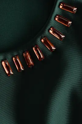 Top à épaulettes - Vert foncé — photo 4