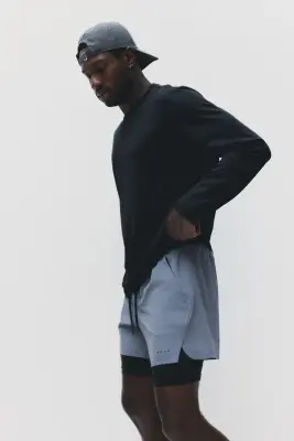 Short de sport superposé DryMove™ - Gris ancien — photo 3