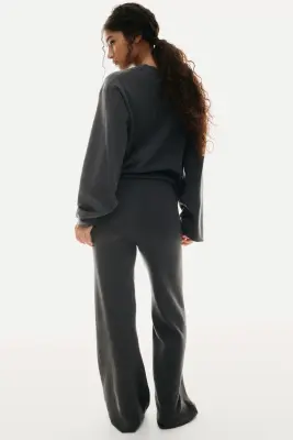 Pantalon en maille fine - Gris foncé — photo 4