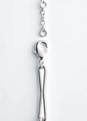 Collier en chaîne en laiton poli - Argenté — photo 2
