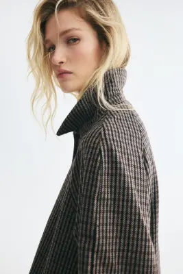 Manteau 3/4 - Gris foncé/carreaux — photo 4