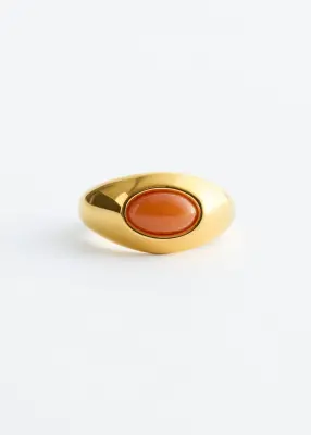 Bague ornée d'une aventurine - Doré — photo 1