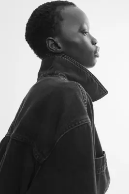 Surchemise en denim de coton - Noir denim — photo 2