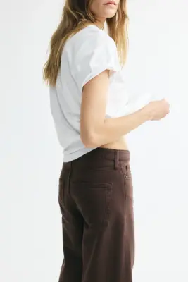Wide High Waist Jeans - Marron foncé — photo 3