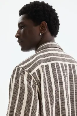 Chemise Regular Fit - Marron foncé/rayé — photo 3