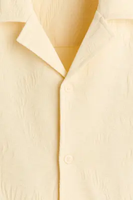 Chemise Relaxed Fit en jersey jacquard - Jaune clair — photo 4