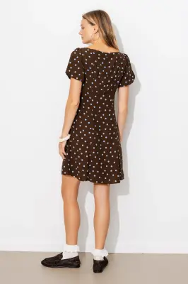 Robe courte à pois Femme — photo 4