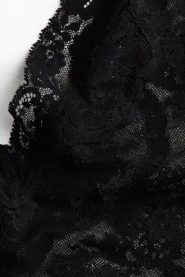 Body en dentelle avec encolure en V - Noir — photo 5