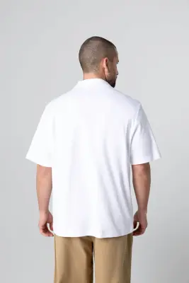 Polo Blanc Manches Courtes en Coton Supima — photo 4