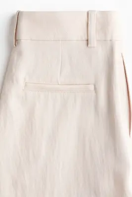 Pantalon large en lin mélangé - Beige clair — photo 3