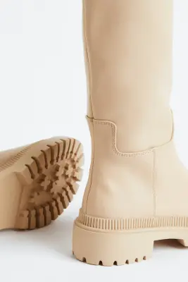 Bottes de hauteur genou - Beige — photo 3