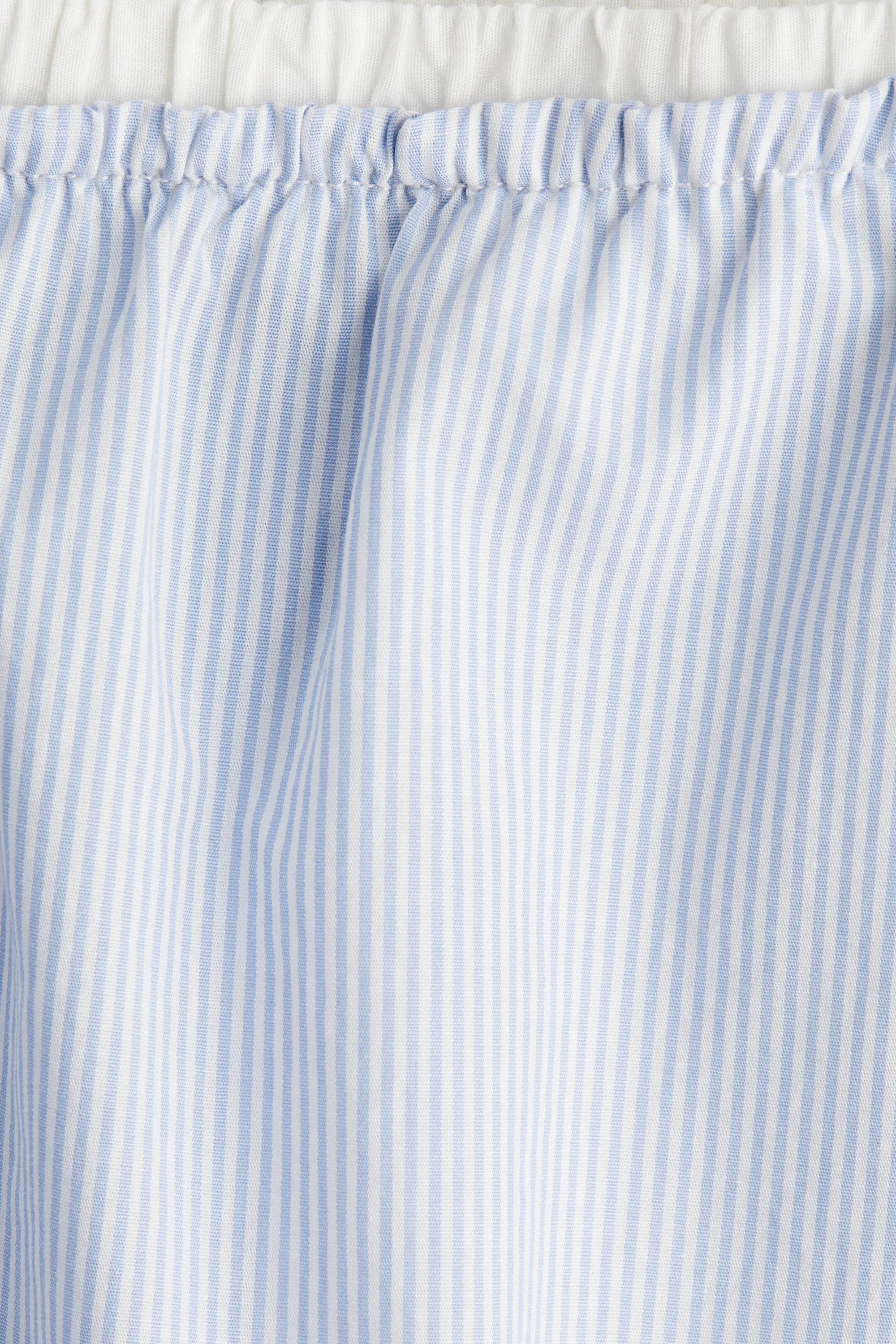 Short en popeline de coton - Bleu clair/rayé
