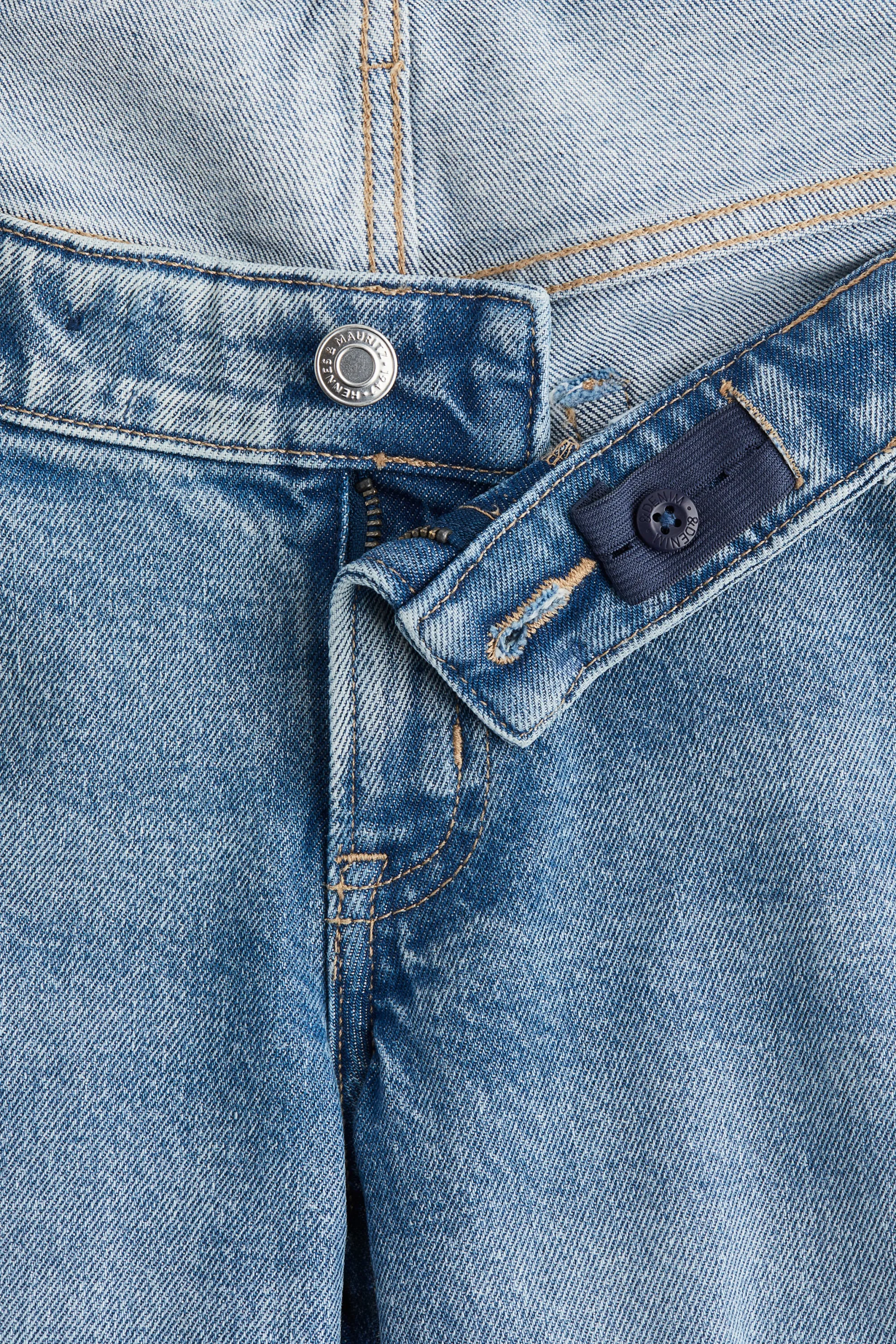 MAMA Before & After Straight Low Ankle Jeans - Bleu denim clair