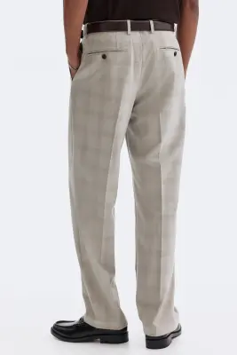 Pantalon chic Regular Fit - Beige/carreaux — photo 2