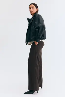 MAMA Pantalon large avec plis Before & After - Marron foncé — photo 3
