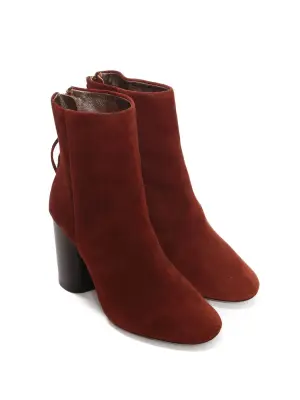 Bottines à talon épais GARETT en suède rouge bordeaux Prix boutique 709€ Taille 35 — photo 4
