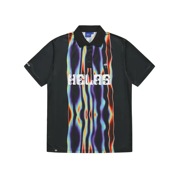 Polo Helas Temperature Football Jersey- Black