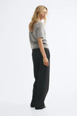 Pantalon chic en twill - Gris foncé — photo 3