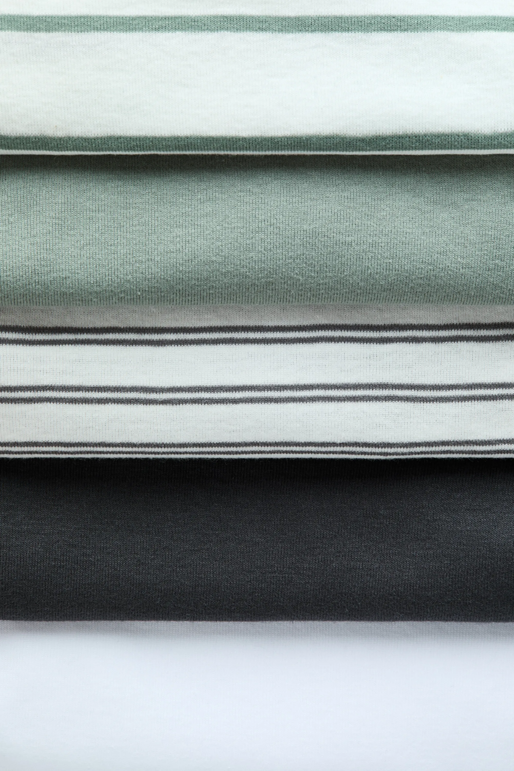 Lot de 5 bodies en coton avec encolure américaine - Vert/rayé