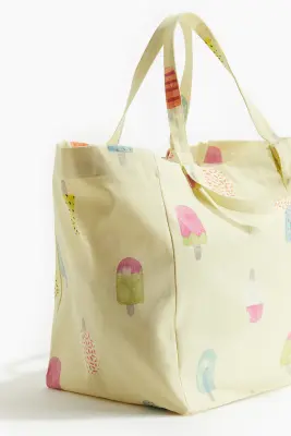 Sac de plage à motif - Jaune clair/glace — photo 1