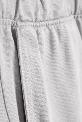 Pantalon lounge large en coton - Gris poudré clair — photo 4