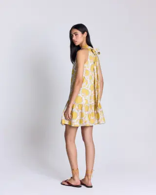 Robe Elisabeth imprimé Liberty tournesols jaune — photo 4