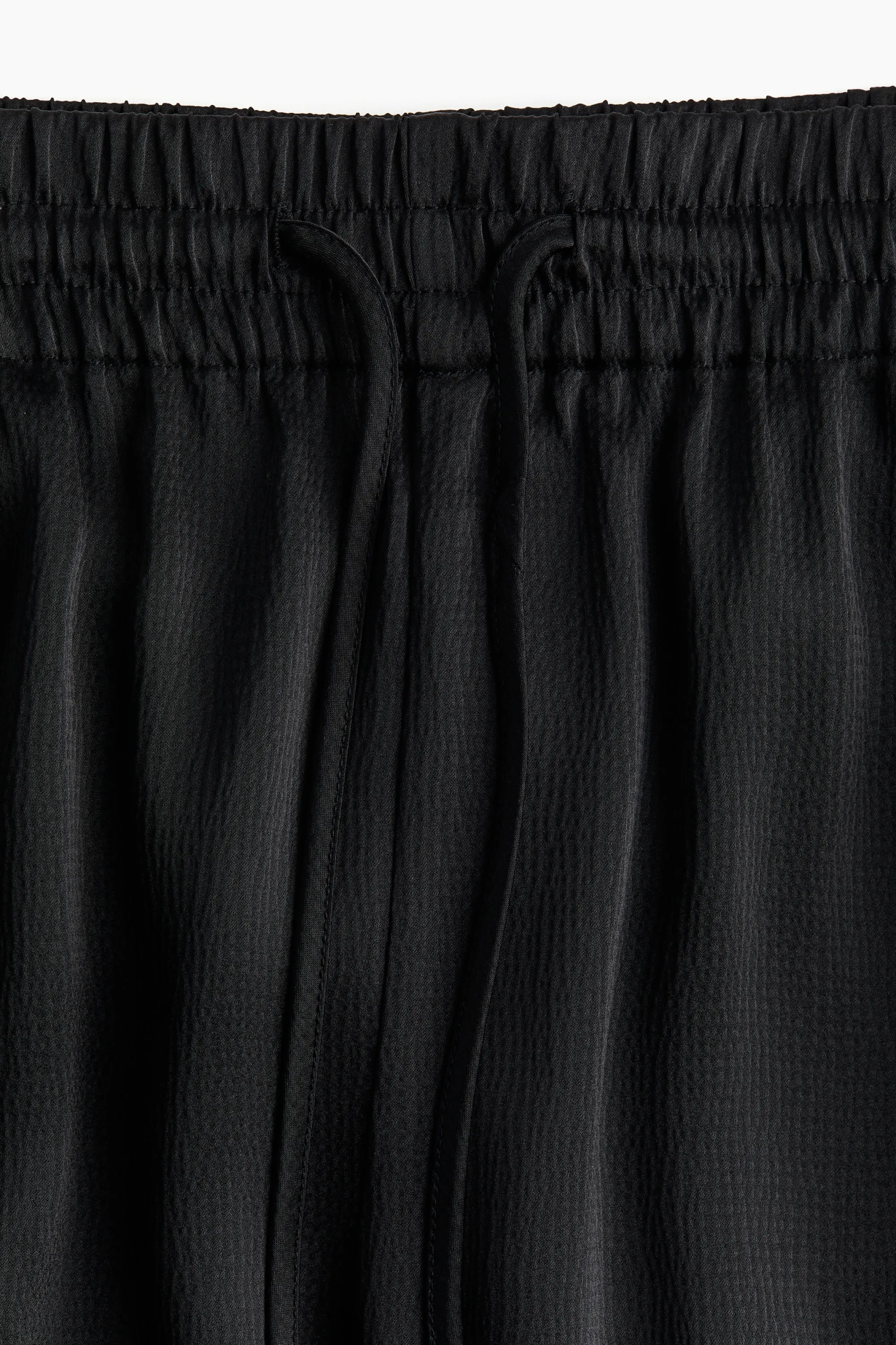 Pantalon large avec taille élastique - Noir