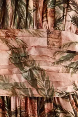 Robe tunique à effet drapé - Rose pêche/motif — photo 4