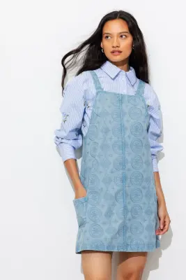 Robe salopette brodée — photo 2