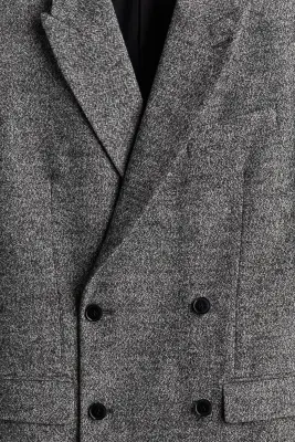 Veste Regular Fit à fermeture croisée - Noir chiné — photo 1
