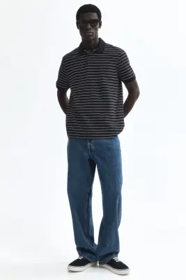 Polo Regular Fit - Bleu marine/rayé — photo 2