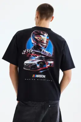 T-shirt Oversized Fit - Noir/NASCAR — photo 3