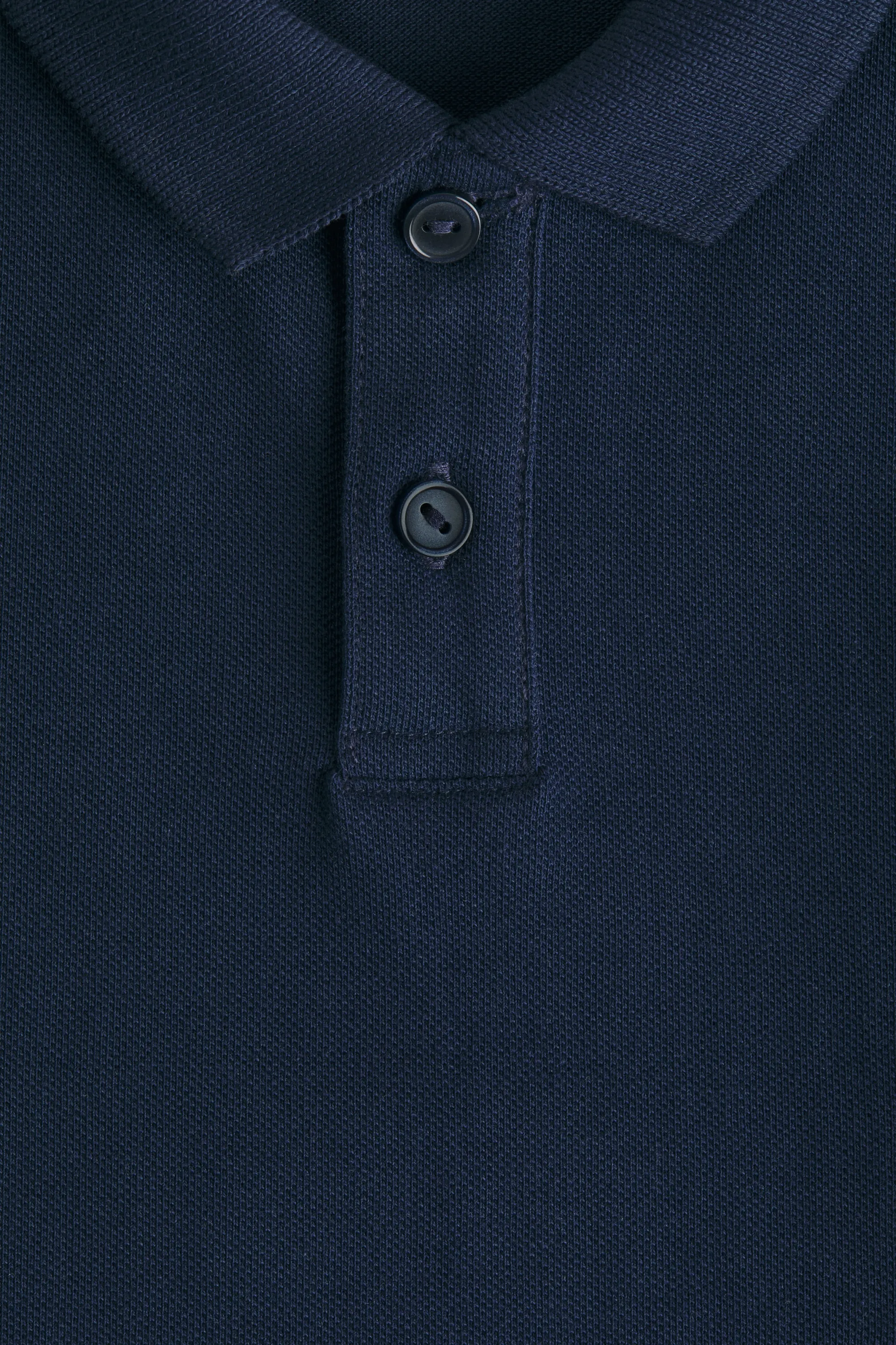 Polo en piqué de coton - Bleu marine