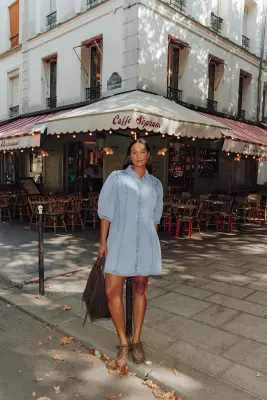 Robe courte en lyocell Femme — photo 3