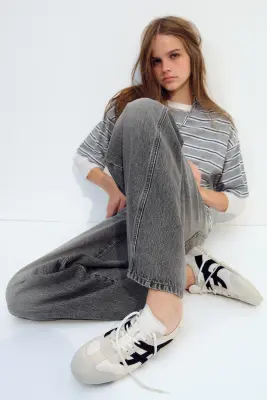 Barrel High Waist Jeans - Gris denim — photo 2