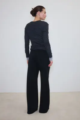 Cooling Relaxed Fit Wide trousers - Noir — photo 2