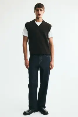 Pull sans manches Relaxed Fit - Marron foncé — photo 1