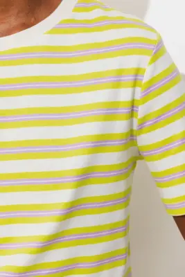 T-shirt rayé en jersey Femme — photo 5