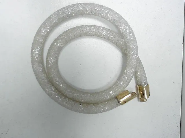 Bracelet jonc plaque or cristaux