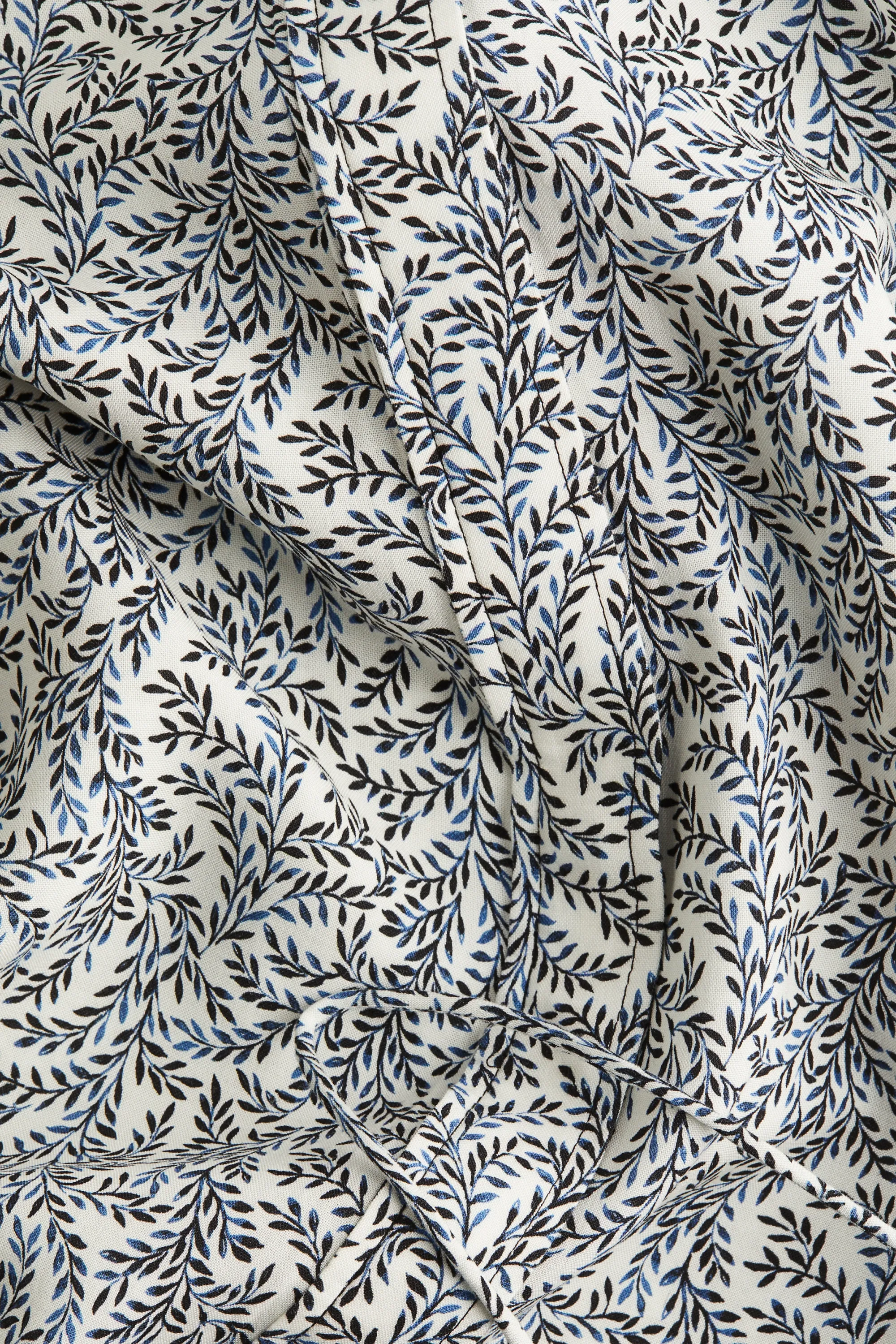Robe à manches bouffantes - Blanc/motif bleu