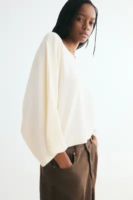 Top cape en maille - Crème — photo 1