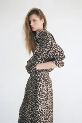 Jupe-culotte large - Beige/imprimé léopard — photo 2