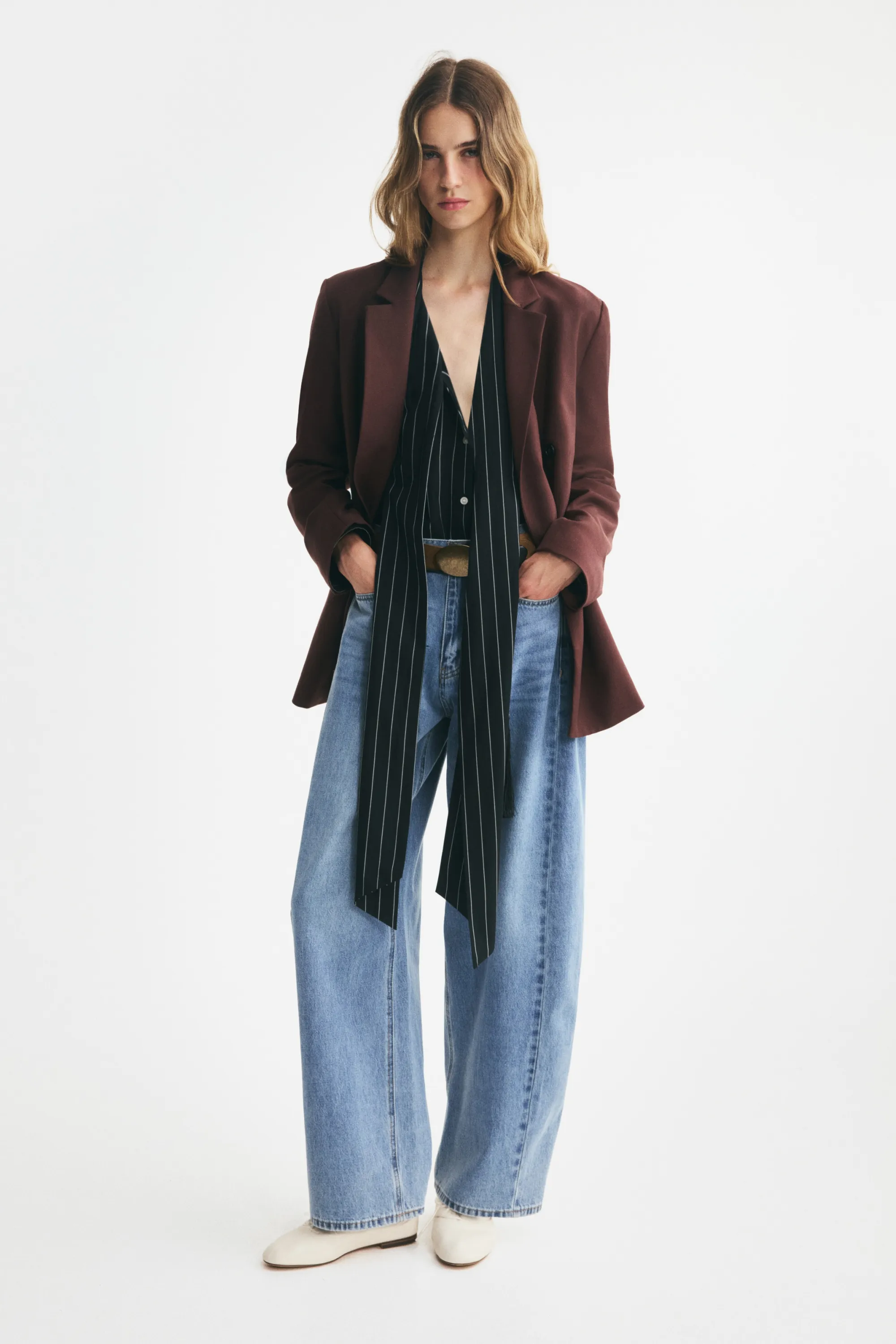 Blazer à fermeture croisée - Brun rouille