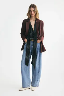 Blazer à fermeture croisée - Brun rouille — photo 1
