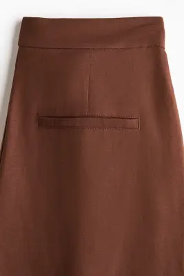 Pantalon barrel en lin mélangé - Marron — photo 5