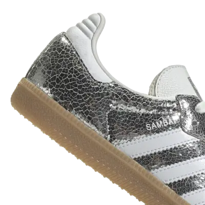 Adidas Mujer Samba OG Silver Metallic Cracked Leather — photo 4