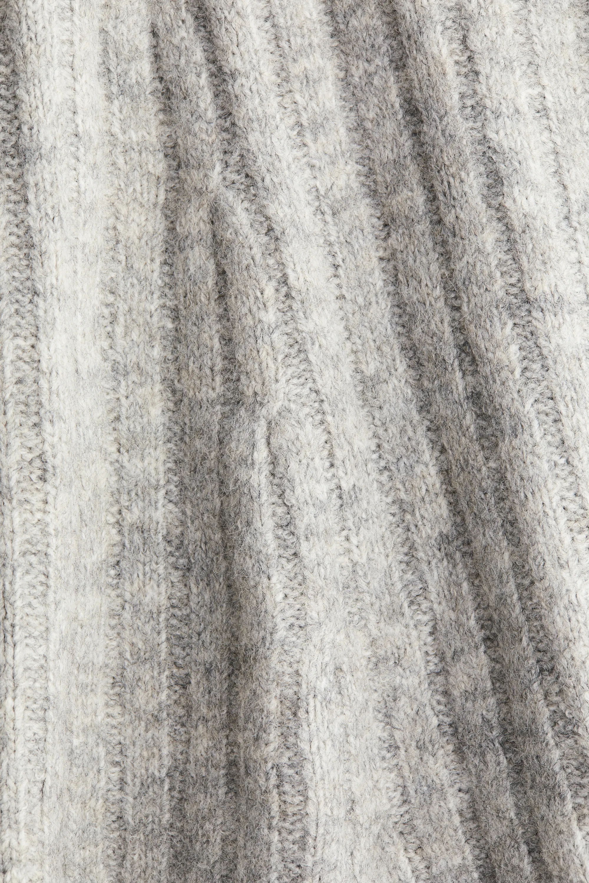 Robe en maille côtelée - Gris chiné